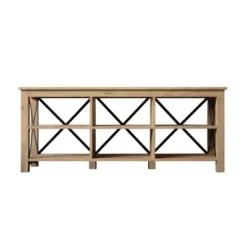 58" Open Back TV Stand In White Oak Wood With Metal Black Accents - Henn&Hart 15 58" Open Back TV Stand In White Oak Wood With Metal Black Accents - Henn&Hart -Baxton Studio Shop GUEST 7d87a409 16e7 4341 b8ba ee5d2db008fb