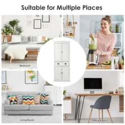 Bestcomfort Kitchen Cabinet Pantry Cupboard Freestanding W/Shelves White 17 Bestcomfort Kitchen Cabinet Pantry Cupboard Freestanding W/Shelves White -Baxton Studio Shop GUEST 7df98041 c959 44da 97f4 35e19631449f