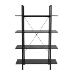 Modern Industry Metal/Wooden 4 Tier Bookcase With Shelves - Glitzhome -Baxton Studio Shop GUEST 7e8541cb d191 4367 b525 5cc83a3813bc