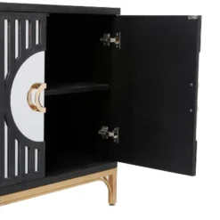 Art Deco Contemporary Mirrored Wood Cabinet Black - Olivia & May 22 Art Deco Contemporary Mirrored Wood Cabinet Black - Olivia & May -Baxton Studio Shop GUEST 7e953307 5691 40ed 9e44 6129a4908d9e