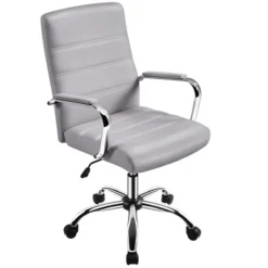 Yaheetech Mid-Back Office Chair With Arms 360° Swivel PU Leather Office Executive Chair -Baxton Studio Shop GUEST 7f8e8fea 91d8 4833 95b1 216a03bacb09