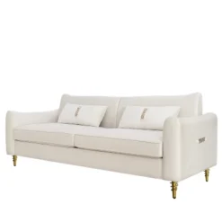 80.3" Modern Velvet Tufted Sofa With 2 Pillows And Gold Legs - ModernLuxe -Baxton Studio Shop GUEST 7f9ae1cb 6190 4322 b123 aef547d7ff6f