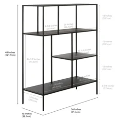 48" Tall Black Bronze Bookcase - Henn&Hart -Baxton Studio Shop GUEST 7fc0edfc e551 43ec ac42 4f4894538186