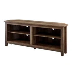 Transitional 4 Cubby Wood Open Storage Corner TV Stand For TVs Up To 65" - Saracina Home -Baxton Studio Shop GUEST 800d3371 ca5e 49ee 9346 8d72f70b61c0