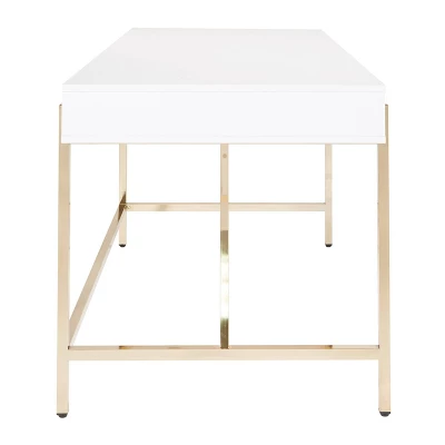 Broadway Desk White Gloss - OSP Home Furnishings 3 Broadway Desk White Gloss - OSP Home Furnishings - Image 3