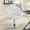 Yaheetech Height Adjustable Swivel Upholstered Round Accent Chair Barrel Chair
