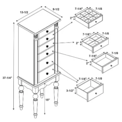 Wylie Jewelry Armoire Cherry Red - Powell Company 27 Wylie Jewelry Armoire Cherry Red - Powell Company -Baxton Studio Shop GUEST 8064472e 4fc9 426a 9247 fea1c9d4db66