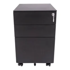 Stand Up Desk Store 3 Drawer Under Desk Lockable Rolling File Cabinet With Stable 5 Wheel Design -Baxton Studio Shop GUEST 8078ab36 398c 484d a1d6 ad73c28bd0c9