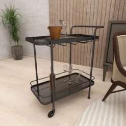 Contemporary Metal Bar Cart Black - Olivia & May 37 Contemporary Metal Bar Cart Black - Olivia & May -Baxton Studio Shop GUEST 81265517 da5e 4a01 9962 7d970ab53440
