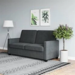 Queen Cassidy Sofa Sleeper Gray Velvet - Room & Joy -Baxton Studio Shop GUEST 8246b8eb dc2f 4b58 b22d 2b85990edfcc