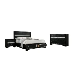 3pc Whether By Bed Nightstand And Dresser Set Black - MiBasics -Baxton Studio Shop GUEST 836b02e4 1c40 400d 9622 f8982576f956