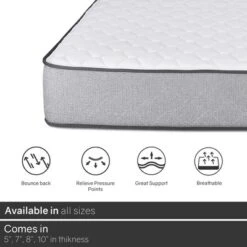 Continental Sleep, 8-Inch Medium Firm Tight Top High Density Foam Mattress. -Baxton Studio Shop GUEST 83707476 8bb9 4d67 ae97 9ca9ac0865c5 1
