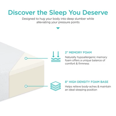 Best Choice Products 10in Dual Layered Memory Foam Mattress W/ CertiPUR-US Certified Foam 3 Best Choice Products 10in Dual Layered Memory Foam Mattress W/ CertiPUR-US Certified Foam - Image 3