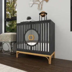 Art Deco Contemporary Mirrored Wood Cabinet Black - Olivia & May 31 Art Deco Contemporary Mirrored Wood Cabinet Black - Olivia & May -Baxton Studio Shop GUEST 842431d5 84e2 4dc3 92e7 13595017ce55