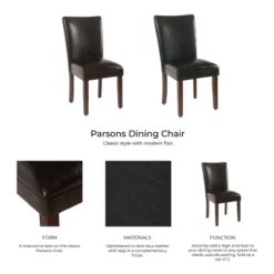 Set Of 2 Parsons Dining Chair Faux Leather - Homepop -Baxton Studio Shop GUEST 847c2341 653c 4acf aef4 1b2c00e626fe