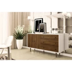 Pasadena Side Board White/Dark Brown - Polifurniture 5 Pasadena Side Board White/Dark Brown - Polifurniture -Baxton Studio Shop GUEST 84a265a4 363d 41db a6f3 501299d9443c