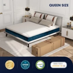 Costway 10'' Jacquard Hybrid Mattress Plush Gel Infused Memory Foam Bamboo Charcoal Queen 13 Costway 10'' Jacquard Hybrid Mattress Plush Gel Infused Memory Foam Bamboo Charcoal Queen -Baxton Studio Shop GUEST 8515f6d7 9b82 49b6 94ad 9079f9681df1