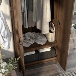 Andreasson Wardrobe Closet Distressed Walnut - HOMES: Inside + Out -Baxton Studio Shop GUEST 85416f54 3e7c 43b4 982d cb5077a3f410