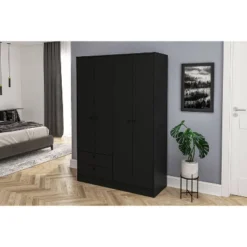 Denmark 4 Door 2 Drawer Wardrobe - Polifurniture -Baxton Studio Shop GUEST 854d0233 8fa4 4465 8271 11df2d2b036e