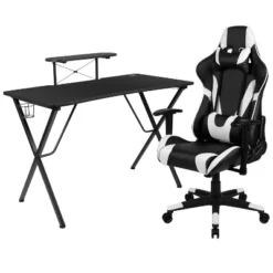 Flash Furniture Gaming Desk And Reclining Gaming Chair Set With Cup Holder, Headphone Hook, And Monitor/Smartphone Stand -Baxton Studio Shop GUEST 8578a611 c0fc 4078 b2cd 069f26ff35cf 1