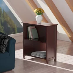 30" 3 Tier Milan Storage Shelf Or Bookshelf Medium Walnut - Winsome -Baxton Studio Shop GUEST 858cb728 9632 4e62 b01d 2738fd60880d