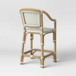 Parksley Rattan And Woven Counter Height Barstool White - Threshold™ -Baxton Studio Shop GUEST 85a3cbc1 515c 4385 be24 e88f92678a50