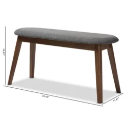 Baxton Studio Easton Mid Century Modern Walnut Finished Wood Fabric Upholstered Bench -Baxton Studio Shop GUEST 863a3145 d0e5 4d2d b64d d1e231148e26