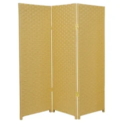 4 Ft. Tall Woven Fiber Room Divider (3 Panels) - Oriental Furniture -Baxton Studio Shop GUEST 864ad75e da7d 4fa3 9a52 53dc83104846