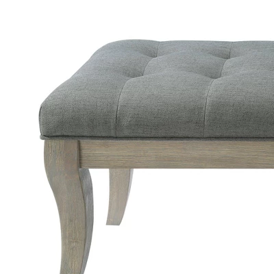 Adina Rectangular Tufted Bench Taupe - Dorel Living 3 Adina Rectangular Tufted Bench Taupe - Dorel Living - Image 3