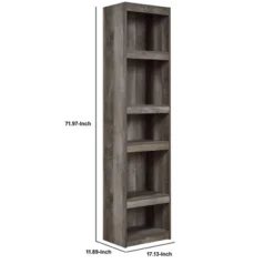 71.97" 5 Tier Wooden Pier With Adjustable Shelves - Benzara -Baxton Studio Shop GUEST 868d63b1 06b8 4bd1 8a94 b5ec96460203