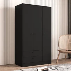 Denmark 3 Door And 2 Drawer Wardrobe - Chique -Baxton Studio Shop GUEST 871a3da3 dd8b 4487 8d07 0f18acd90941
