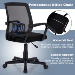 Costway Mid-Back Office Executive Chair Mesh Chair Height Adjustable W/ Lumbar Support 14 Costway Mid-Back Office Executive Chair Mesh Chair Height Adjustable W/ Lumbar Support -Baxton Studio Shop GUEST 874e5304 6f06 4c5a a905 6042c855cec8