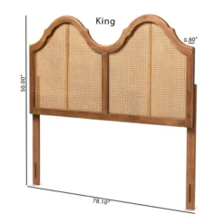 Hazel Vintage Wood And Synthetic Rattan Arched Headboard Walnut - Baxton Studio -Baxton Studio Shop GUEST 878fb46c 673a 4982 9218 8fe190dff1e3