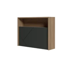 Slim Small Wall Mounted Secretary Desk Nutmeg/Charcoal Gray - Nexera -Baxton Studio Shop GUEST 879acb9d bb01 4ae1 88a7 4fe5641119b4