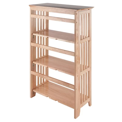 42" 4 Tier Foldable Bookshelf Natural - Winsome 9 42" 4 Tier Foldable Bookshelf Natural - Winsome - Image 9