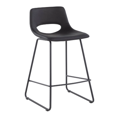 Set Of 2 Robbi Steel/Faux Leather Counter Height Barstools - LumiSource 1 Set Of 2 Robbi Steel/Faux Leather Counter Height Barstools - LumiSource