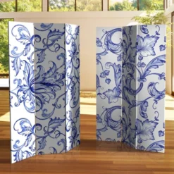 6" Double Sided Filigree Canvas Room Divider Blue - Oriental Furniture 7 6" Double Sided Filigree Canvas Room Divider Blue - Oriental Furniture -Baxton Studio Shop GUEST 8929a7cf 4c73 4ec9 9d17 3ed846dead21
