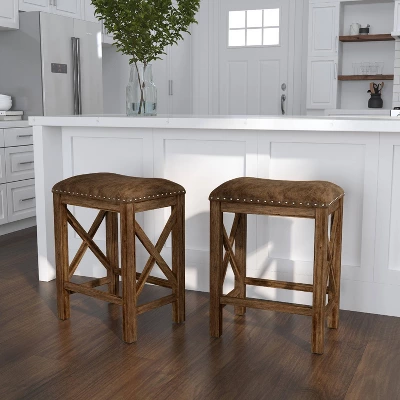 Set Of 2 Willow Bend Counter Height Barstool Walnut/Brown- Hillsdale Furniture 1 Set Of 2 Willow Bend Counter Height Barstool Walnut/Brown- Hillsdale Furniture