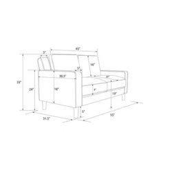 Taliyah Loveseat 2 Seater Sofa - Room & Joy -Baxton Studio Shop GUEST 89e23aad d76a 4766 8f39 f77506472b32