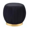 19" Zinnia Ottoman Black Velvet/Gold - Acme Furniture