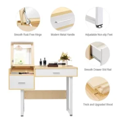 Costway Vanity Table Flip Top Square Makeup Table Writing Table -Baxton Studio Shop GUEST 8aac3f29 e4e2 49c0 8198 192c72eaadf8