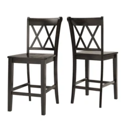 2pk 24" South Hill Double X Back Counter Height Barstools - Inspire Q -Baxton Studio Shop GUEST 8b4b73f1 1b99 4a2a b87b fc25e784c365