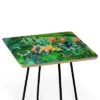 Square 83 Oranges Dense Forest Side Table Green/Black - Deny Designs