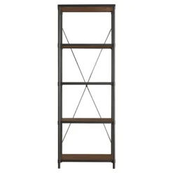 74.25" Webster 4 Shelf Mixed Media Bookshelf Black - Inspire Q