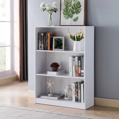 FC Design 3 Tier Display Bookcase In White Finish 1 FC Design 3 Tier Display Bookcase In White Finish