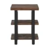 Pomona 2 Shelf End Table Reclaimed Wood Rustic Natural - Alaterre Furniture