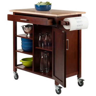 Marissa Kitchen Cart Walnut - Winsome 9 Marissa Kitchen Cart Walnut - Winsome - Image 9