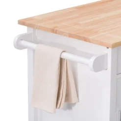 Sage Wood Kitchen Cart White - CorLiving -Baxton Studio Shop GUEST 8c3d6397 c45e 4730 bab8 baf85e49329e