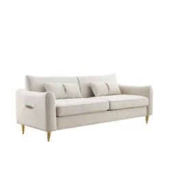 80.3" Modern Velvet Tufted Sofa With 2 Pillows And Gold Legs - ModernLuxe -Baxton Studio Shop GUEST 8d289b97 2258 4881 8e34 33ac5990aec7