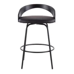 Set Of 2 Grotto Claire Counter Height Barstools Leather/Steel/Wood Black - LumiSource 11 Set Of 2 Grotto Claire Counter Height Barstools Leather/Steel/Wood Black - LumiSource -Baxton Studio Shop GUEST 8d9049a9 8ec6 4b53 b1c3 6344db3cb1ba